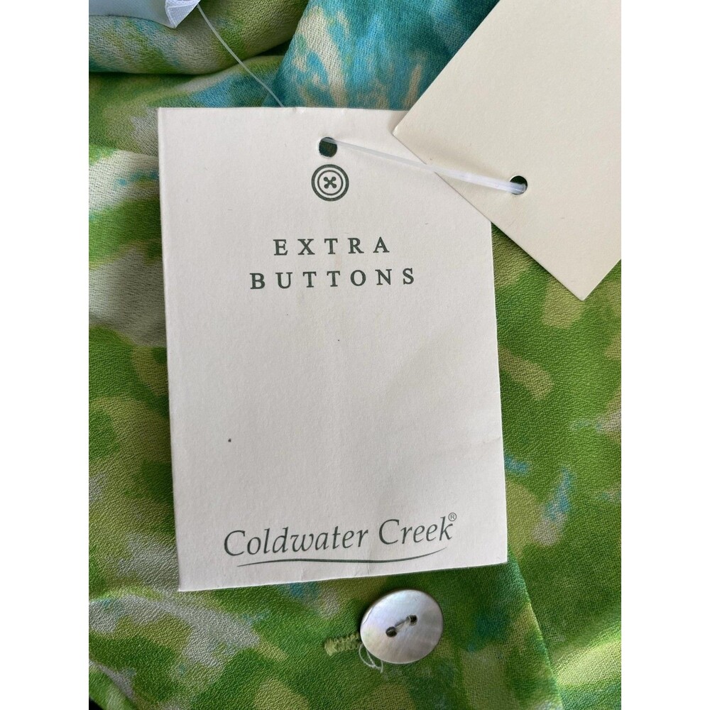 Coldwater Creek Tunic Top Womens XL Green Blue Beaded Button Up Boho Print - Picture 7 of 7